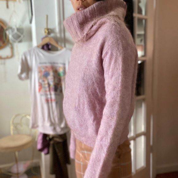 NWT XS Acne Studios Raze Mohair Purple Pink Cowl Turtleneck Sweater - Picture 16 of 16